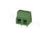 5mm Screw Clamp Low Profile Terminal Block • 2 way • 16A - 250V • Straight Pins • Green [CII5-2AE]