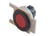 Push Button Actuator Non-Illuminated Momentary • Red Flush Button • Metallic Silver 35mm Flush Bezel [PB351MSR]