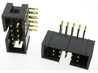 2.54mm Pin Box Header PCB Connector • 50 way in Double Rows • Right Angled Pins • Gold Plated [717500]