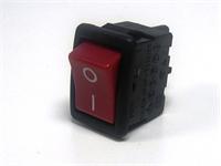 Miniature Rocker Switch • Form : SPST-1-0 • 10A-250 VAC • Solder Tag • 19x13mm • Red Curved Actuator • Marking : - / O [MR110-C5BR]