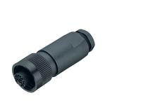 Circular Connector - RD24 style Binder 4 Pole (3P+Earth) Cable End Female Long Strain Relief Screw Term. 16A/400VAC. Cable OD 10-12mm. IP67 [99-0210-15-04]