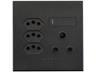 VETI 3 Single RSA Socket 1x16A, 3xV-Slim Socket (100X100mm) Graphite [VETI 3V25GG]