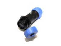 Circular Connector Plastic IP68 Screw Lock Female Cable End Receptacle With Cap 7 Poles 5A/125VAC 5-8mm Cable OD [XY-CC131-7S-II-C]
