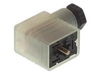 Valve Connector - Rectangular Female DIN43650-B (11mm) - 2 Pole + Earth w/Protective Diode + Red LED - 8A 24VDC PG9 IP65 4 - 7mm OD Cable Entry BLACK (933389100) [GML209NJLED24VR YE BK]
