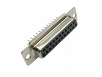 25 way Female D-Sub Connector with PCB Straight termination and Machined Pins [DB25SOL2]