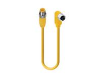 Cordset M12 A COD Male Straight. - 4 Pole Female Right Aangled. 4 Pole Screw Lock -5M 18AWG PUR Yellow Cable Continuous Flex (DRAGCHAIN) (26636) [RST 4-RKWT 4-602/5 M]