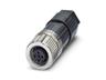 Circular Connector M12 A COD Cable Female Striaght. 5 Pole Push -Lock Spring Termination for Cable 4 - 8mm OD. Wire Gauge : 0,14 - 0,75mm² Phoenix 1424652 [SACC-M12FS-5PL M]