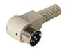 Angled Inline Din Plug • Grey • 8 way • Solder Joint • with Locking Screw [MAWI80SNB GREY]