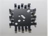Finger-Shaped Heatsink for TO-3,SOT-9,TO-66,SOT-32 • pattern Drilled • Rth= 8 K/W • Length : 12.7mm • Black Anodised surface [FK202SACB]
