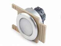Push Button Actuator Illuminated Momentary • White Flush Lens • Aluminium 35mm Flush Bezel [P351MWA]
