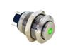 Vandal Resistant Push Button Switch Ø12mm Latching, Raised Button, Green Dot LED 2,8V - 1N/O 2A-36VDC -IP65- Stainless Steel [AVP12R-L1SDG2V8]