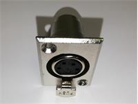Panel Mount Female XLR Receptacle • 6 way • with Flange • Black Finish • Gold Plated [XLR-D6FBAU]