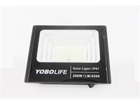 Yobolife 200W Solar Floodlight 3000-3200 LM, 551pcs High Bright LEDS, Tempered Glass Cover, IP 67, Includes Remote, and Built in Rechargeable Lithium Battery 3.2V 32.5Ah(LIFEPO4) Battery Charge Time, 6-8hr, Solar Panel:10V35W (polysilicon) [SOLAR FLOODLIGHT KIT LM-8200]