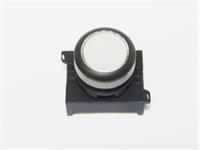 Push Button Actuator Illuminated Latching • White Flush Lens • Black 30mm Bezel [P301LW]