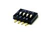 Half-Pitch Type DIP Switch • Pitch : 1,27mm • Form : 1A-SPST(NO) • 25mA-24VDC • 500gf • PCB-SMD Gull Wing [DHN04T]