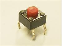 Tactile Switch • Form : 1A - SPST (NO)/4Termn • 50mA-12VDC • 260gf • PCB-ThruHole • Red • Case Size : 6x6 ,Height : 5.0,Lever : 1.5mm [DTS62R]