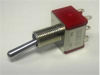 Miniature Toggle Switch • Form : DPDT-1-N-1 • 5A-120 VAC • Solder-Lug • Standard-Lever Actuator [8011]
