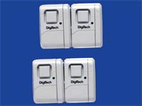 4 Wireless Magnetic Door or Door Alarm with 120dB Alarm Sound [DSWMC4]