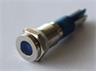 LED Indicator 10mm Flat Panel Mount Blue Dot 12VDC 20mA IP65 - Nickel Plated Brass [AVL10F-NDB12]