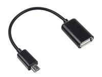Micro USB Lead (Blackberry) Male to USB-A Female, 7.5cm Length [USB CABLE 7CM AF-MICRO #TT]