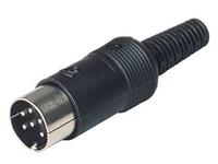 Straight Inline Din Plug • Black • 6 way • Solder Joint [MAS60 BLACK]