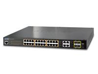 Port 10/100/1000T 802.3at POE+4 Port Gigabit TP/SFP Combo Manged Switch [GS-4210-24PL4C]
