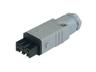 3 way Inline Cable Socket in Grey (for strain relief/clip see STASI3) [STAK3N GREY]