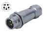 Male Circular Connector • Metal-Shielded with Push-Pull Snap Lock Cable-End • 5 way • 180V 5A • IP67 [XY-CCM211-5P]
