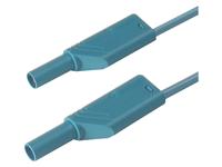 4mm Stackable PVC Safety Test Lead with 2.5mm sq. Straight Shroud Plug to Shroud Plug in Blue 200 cm in length [MLS-WS 200/2,5 BLUE]