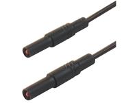 4mm PVC Safety Test Lead with 1mm sq. Straight Shroud Plug to Shroud Plug in Black 50 cm in length [MLS-GG 50/1 BLACK]