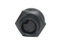 Mini-Con-X 4-position Panel Mount Socket Connector with Contact Size #20 Gold plated Solder Cup style Sockets and Standard Panel Mount Backshell with epoxy [7282-4SG-3ES]