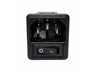IEC C14M Inlet Snap-in with SPST Switch. 1mm (Panel Cut Out = 31.3 x 27.3) [6300-43/1,0MM]