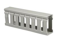 Slotted Trunking 60x40 Grey RAL700 PVC 2m 20mm Slottes-C Donates Wide Slots [SLOTTED TRUNKING 60X40C]