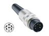 Inline DIN Circular Cable Plug Connector • Locking Type with threaded joint, ground contact • 6 way • Solder • 250VAC 5A • Cable ø4~6mm • IP40 [SV60]