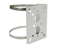 Pole Mounting Bracket, with Face Plate 18cm x 15cm . 2 x Stainless Steel Clasps. [CCTV BRACKET SS CLASP POLE MOUNT]