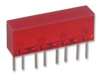 Rectangular LED Light Bar • Hi Eff Red • Red Diffused Lens • IV= 20mcd • 5 x 22mm [L-865/4IDT]