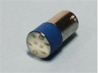 12VDC Blue Bayonet mount flat lens LED lamp bulb for use with P300/P350 Series Lamps and Switches [BA9S-LED12B]