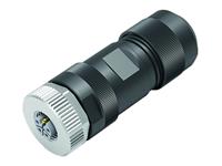 Circular Connector M12-L Cable Female Straight 5 Pole(4+FE) Screw Lock 13mm Cable Entry Unshielded IP67, UL M12X1.0 [99-0640-29-05]