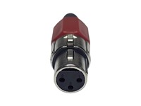 3P XLR Female Cable Connector Inline Low Cost with red End Cap [XLR3-11C-YJS-R]