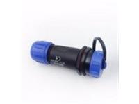Circular Connector Plastic IP68 Screw Lock Female Cable End Plug With Cap 2 Poles 13A/250VAC 4-6,5mm Cable OD [XY-CC130-2S-I-C]