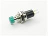 Miniature Push Button Switch • Momentary • Form : SPST-0-(1) • 3A-125 VAC • Solder-Lug • Green-Button • Round Actuator • PTM [R18-29A3 GREEN]