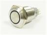 Ø16mm Vandal Proof Stainless Steel IP67 Push Button and Blue 12V LED Ring Illuminated Switch with 1N/O 1N/C Latch Operation and 2A-36VDC Rating [AVP16F-L3SCB12]