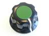 Plastic Screw Type Control Knob • Green Inlay • Shaft Hole Size : 6.4mm [KNOB16-0019GN]