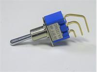 Midget Toggle Switch • Form : SPDT-(1)-0-(1) • 6A-125 VAC • Right-Angle-Ver.Mount [MS500EBVT]