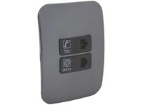 Telephone and Data Socket (Complete with Cover) Bronze with Black Trim [VETI V3045CBBZ]