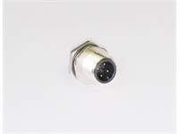 Circular Connector M12 A Code Male 4 Pole. Screw Lock Front Panel Entry Rear Fixing Solder Terminal. PG9 - IP67 [PM12AM4F-S/9]