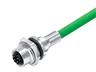 Circular Connector M12 X COD Female 8P Screw Lock M16 x 1,5 Rear Panl Entry Front Mnt with 500mm Shield Profinet Cable IP67 [70-3784-706-08]
