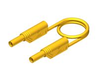 Safety Test Lead PVC Stackable 4mm Straight. Shrouded Plug to Straight. Straight Plug 2.5mm sq. 16A 1000VDC CATII 0,5m (934 087103) [MLS-WS 50/2,5 YELLOW]