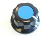 Plastic Screw Type Control Knob • Blue Inlay • Shaft Hole Size : 6.4mm [KNOB16-0019BL]