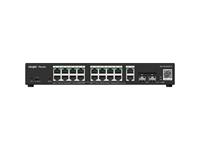Reyee 18 Port Gigabit Smart Cloud Managed PoE Switch 16 Port PoE + 2XSFP PORTS 1000BASE-X, Max PoE Budget:250W, Power Consumption:269W, PSU:100~240VAC 4.5A, 300x223X43.6mm, 2.8kg [RG-ES220GS-P]